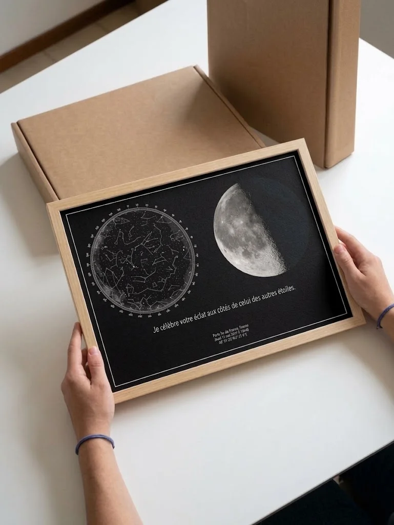 Poster encadré prêt à accrocher, cadre naturel ou noir